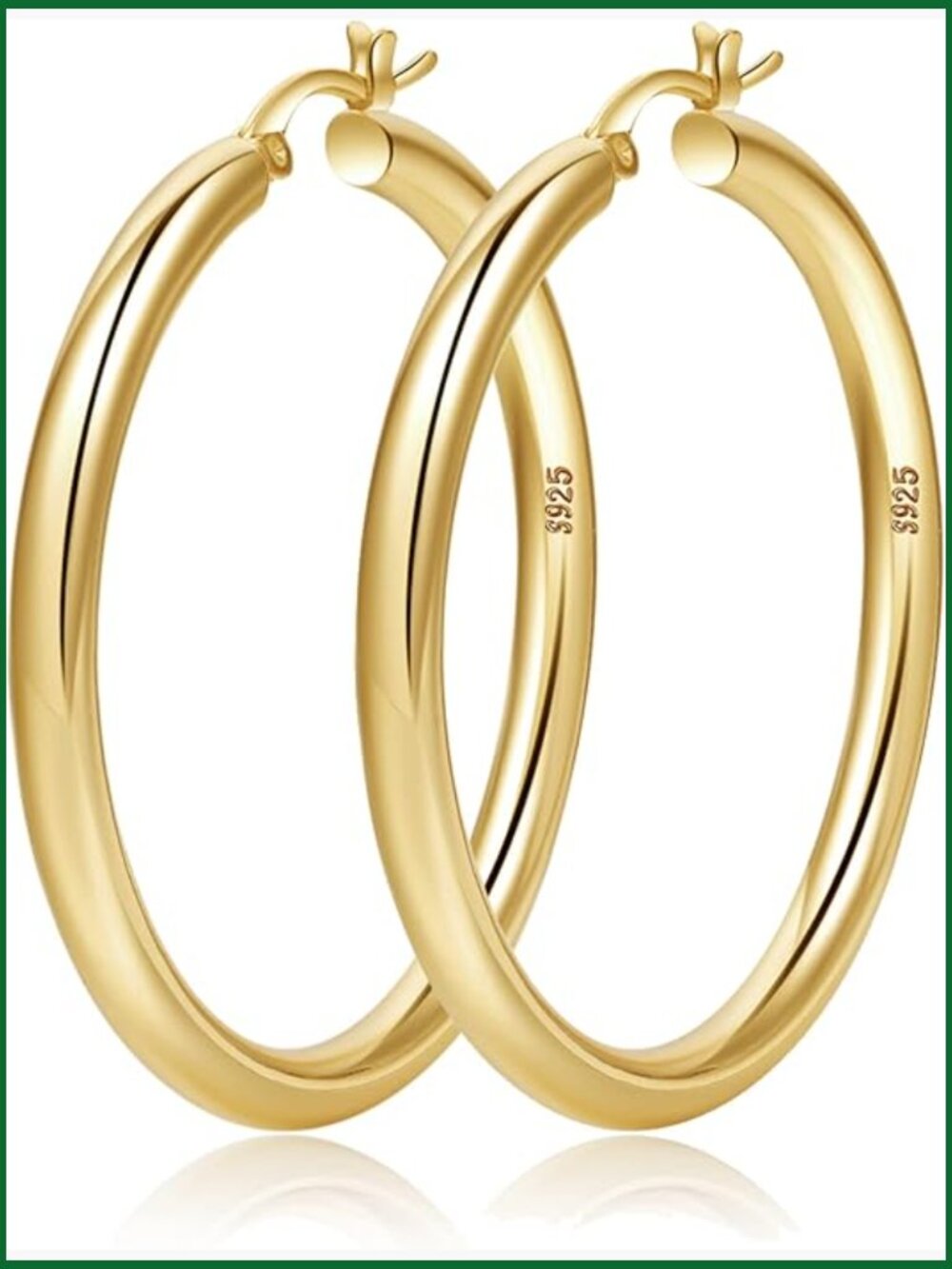 Sterling Silver Chunky Hoop Earrings Hollow Tube Lightweight Hypoallergenic